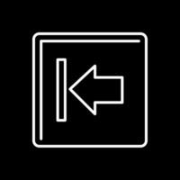 Left Arrow Line Inverted Icon vector