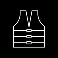 Life Jacket Line Inverted Icon vector