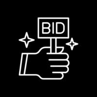 Bid Line Inverted Icon vector