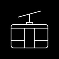 Cableway Line Inverted Icon vector