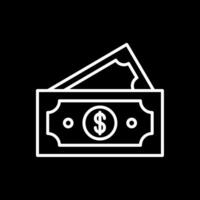 Paper Currencies Line Inverted Icon vector