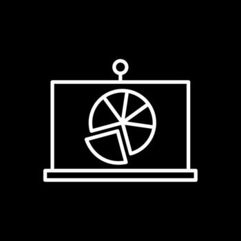 Pie Chart Line Inverted Icon vector