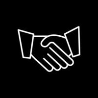 Hand Shaking Line Inverted Icon vector