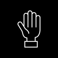 icono de línea de mano invertida vector