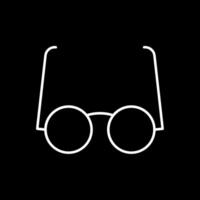 icono de línea invertida de gafas vector