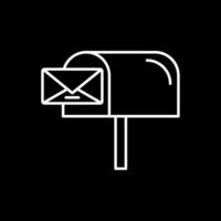 icono de línea de casilla de correo invertida vector