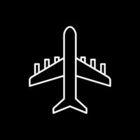 Plane Line Inverted Icon vector