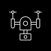 Drone Line Inverted Icon vector