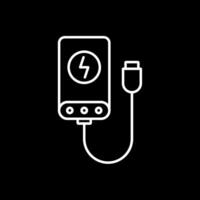 Power Bank Line Inverted Icon vector