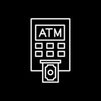 Atm Machine Line Inverted Icon vector