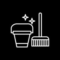 Cleaning Tools Line Inverted Icon vector