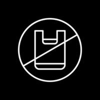 No Plastic Bag Line Inverted Icon vector