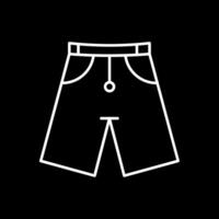 icono de línea de pantalones cortos invertida vector