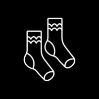 Pair of Socks Line Inverted Icon vector