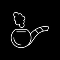 Smoking Pipe Line Inverted Icon vector