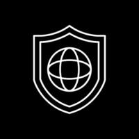 Protected Network Line Inverted Icon vector
