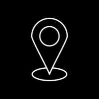 Starred Location Line Inverted Icon vector