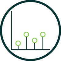 Chart Line Circle Icon vector