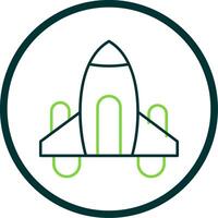 Spaceship Line Circle Icon vector