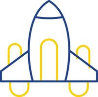 Spaceship Line Two Color Icon vector