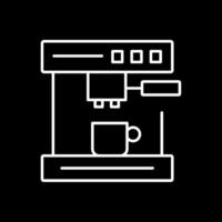 icono invertido de la línea de la máquina de café vector