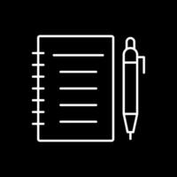 Notebook Line Inverted Icon vector