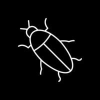 icono de línea de cucaracha invertida vector