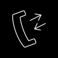 Phone Receiver Line Inverted Icon vector