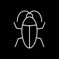 icono de línea de cucaracha invertida vector