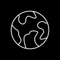 Earth Line Inverted Icon vector