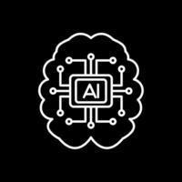Artificial Intelligence Line Inverted Icon vector