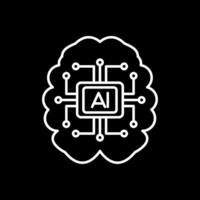 Artificial Intelligence Line Inverted Icon vector