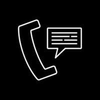 Phone Message Line Inverted Icon vector