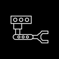 Industrial Robot Line Inverted Icon vector