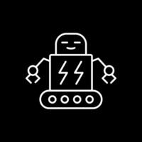 Robot Line Inverted Icon vector