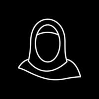 hijab línea invertido icono vector