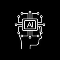 Artificial Intelligence Line Inverted Icon vector