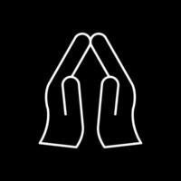 Pray Line Inverted Icon vector