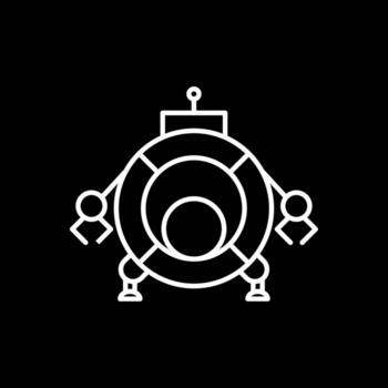 Robotics Line Inverted Icon vector