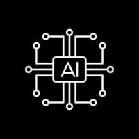 Artificial Intelligence Line Inverted Icon vector