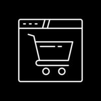 Online Store Line Inverted Icon vector