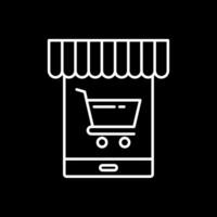 Online Store Line Inverted Icon vector