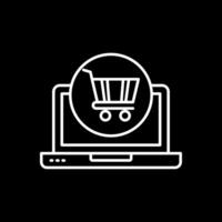 Shopping Online Line Inverted Icon vector