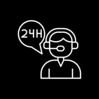 24 Hours Support Line Inverted Icon vector