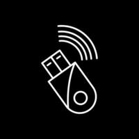 Usb Modem Line Inverted Icon vector