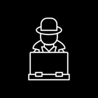 Hacker Line Inverted Icon vector