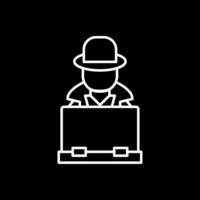 Hacker Line Inverted Icon vector