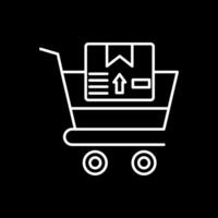 Shopping Cart Line Inverted Icon vector