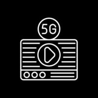 Live Streaming Line Inverted Icon vector