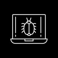 Bug Line Inverted Icon vector